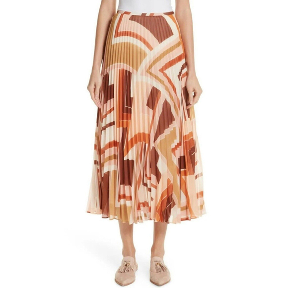 Lafayette 148 New York Jahira Pleated Midi Skirt Size 12 $798 - Picture 4 of 12